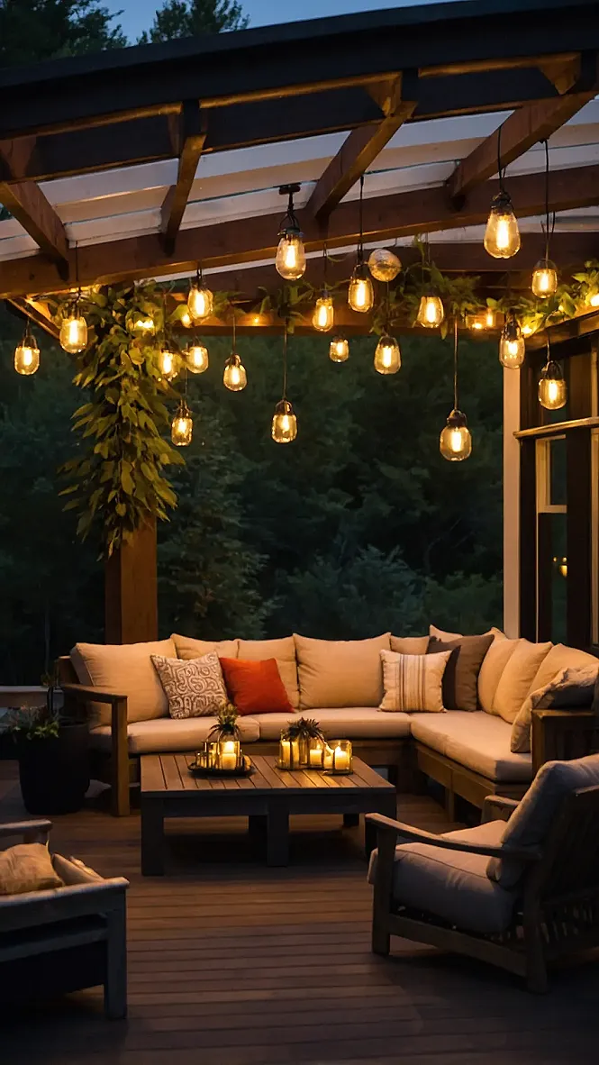 Lit Up Backyard Oasis