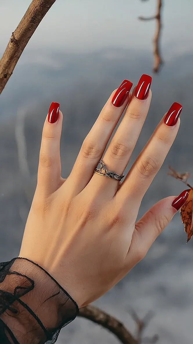 Red Hot Fall Nails 2024:  A Touch of Autumn Glamour