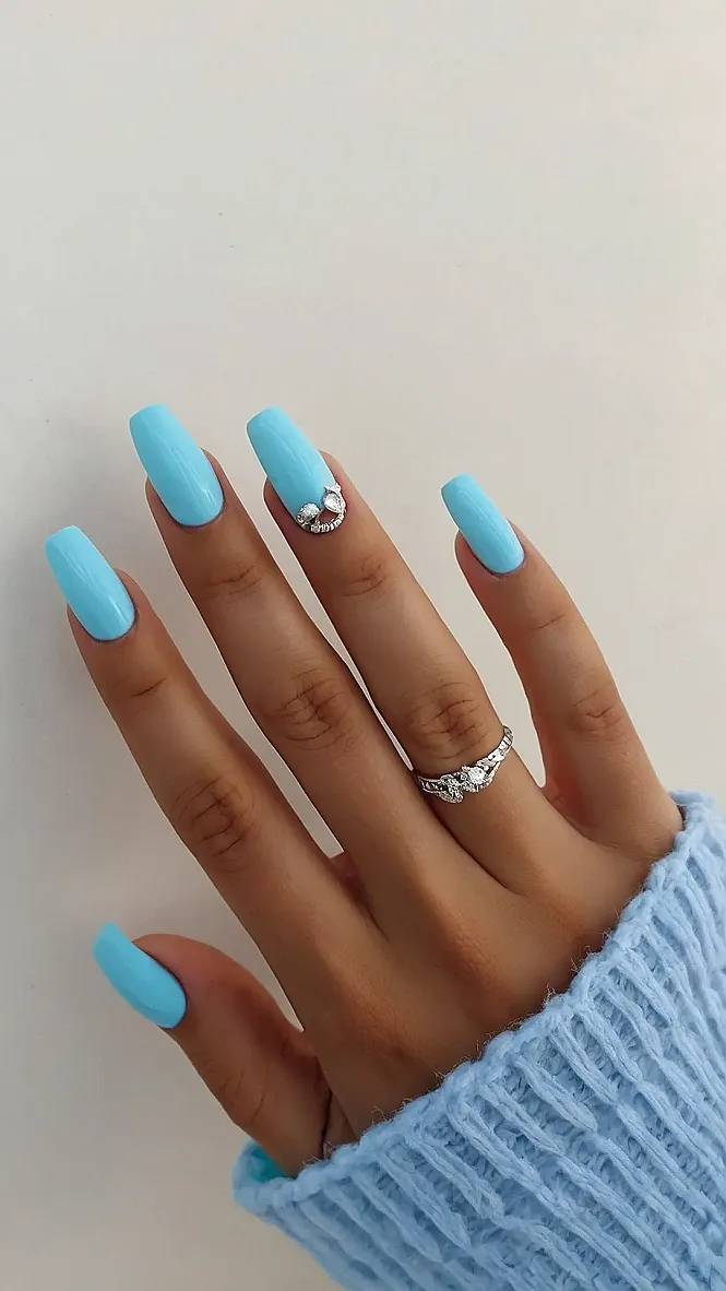 Blue Bloom Nails
