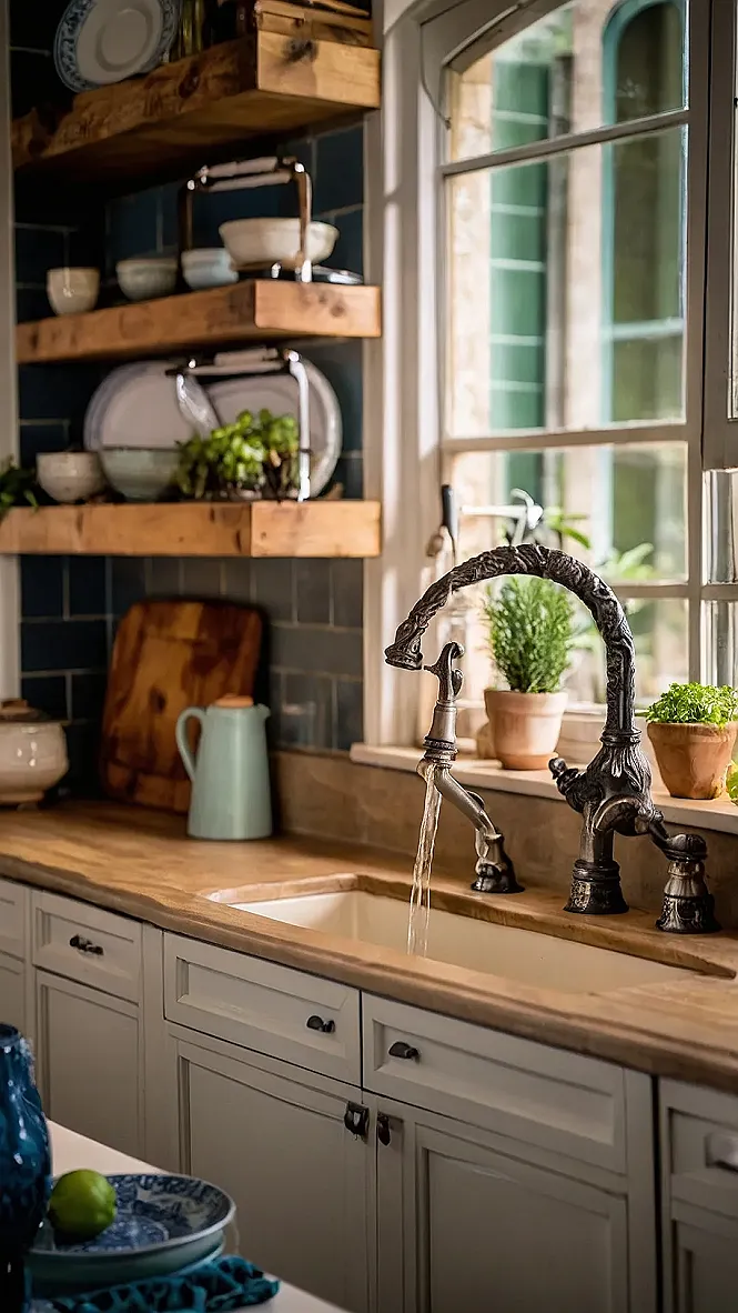 Kitchen Goals: White Cabinets & Warm Floors