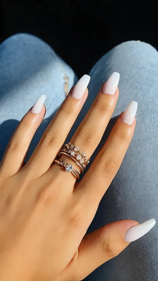 White Nails and Sparkly Rings: A Match Made in Heaven