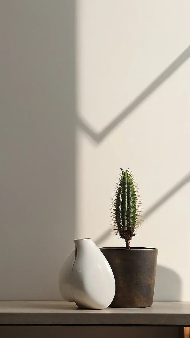 Minimalist Vibes: This Cactus is Feeling the Sunshine