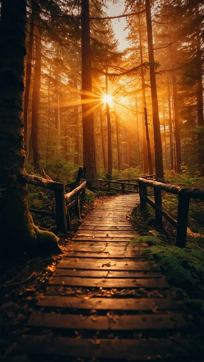 Golden Path Through Nature's Woods