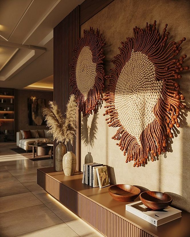 Luxury Boho Chic: Elevate Long Rooms with African Interior Wall Decor