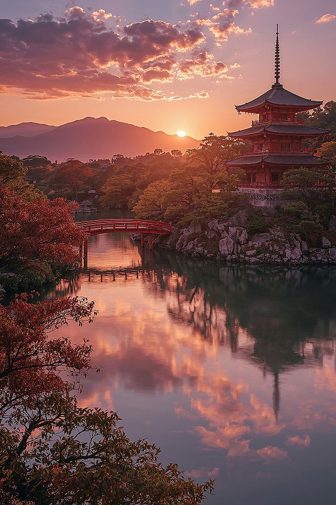 Vibrant Japanese Sunset: Best Aesthetic 4K Desktop Wallpaper