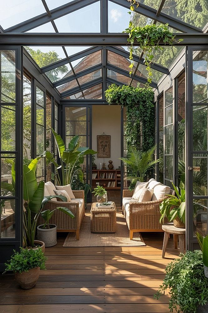 Cozy Sunroom Oasis: Farmhouse Garden Retreats
