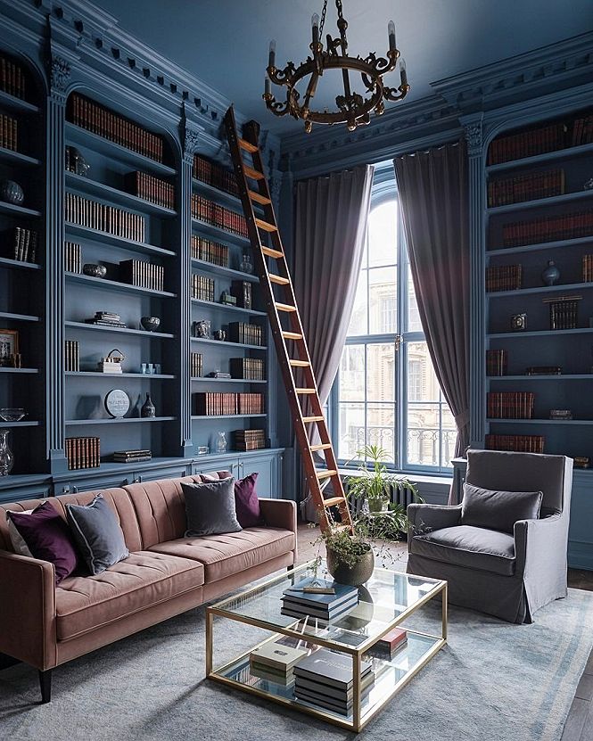 Modern Victorian Library: Elegant Housing Interior Design