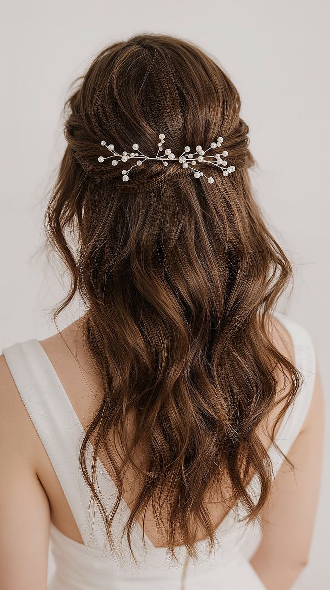 Elegant Half Up Half Down Bridal Hairstyles for 2024 Weddings
