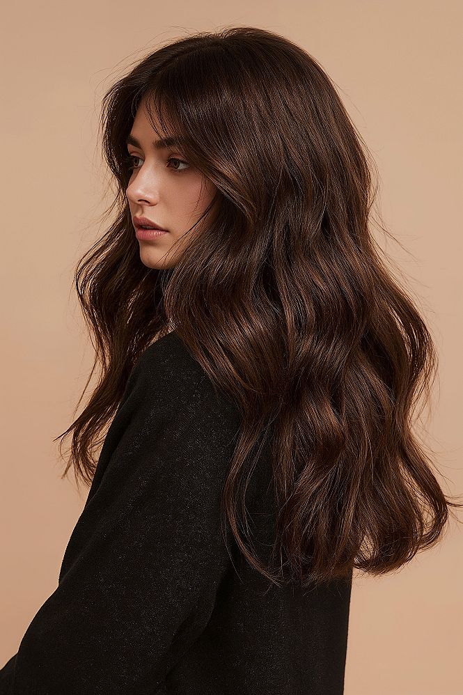 Chic Butterfly Haircut for Long Straight Hair with Bangs