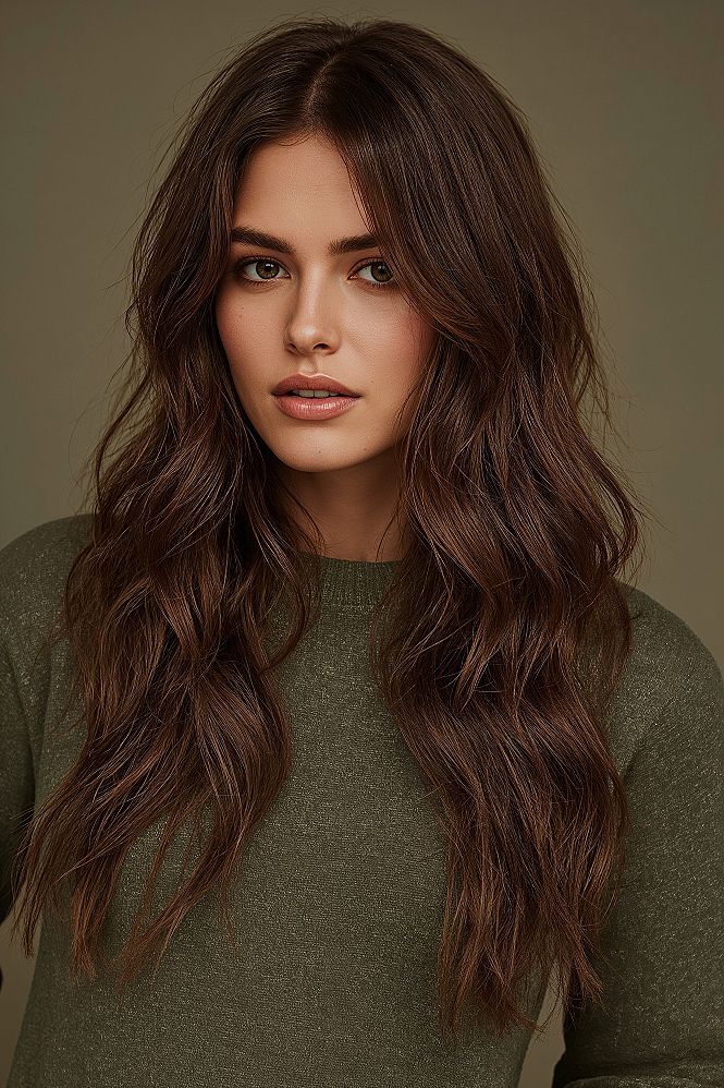 Effortless Long Layers: Gorgeous Brown Hair Inspiration for Women