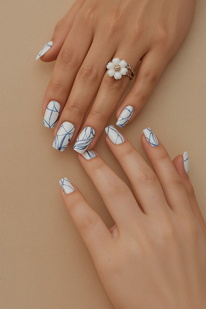 Elegant Blue Spring Nail Art: Trending Polish Designs for Classy Looks