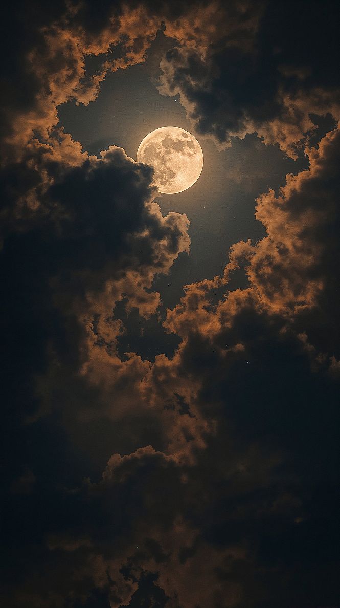 Dramatic Moonlight Magic: iPhone Beach Wallpaper for Deep Sleep