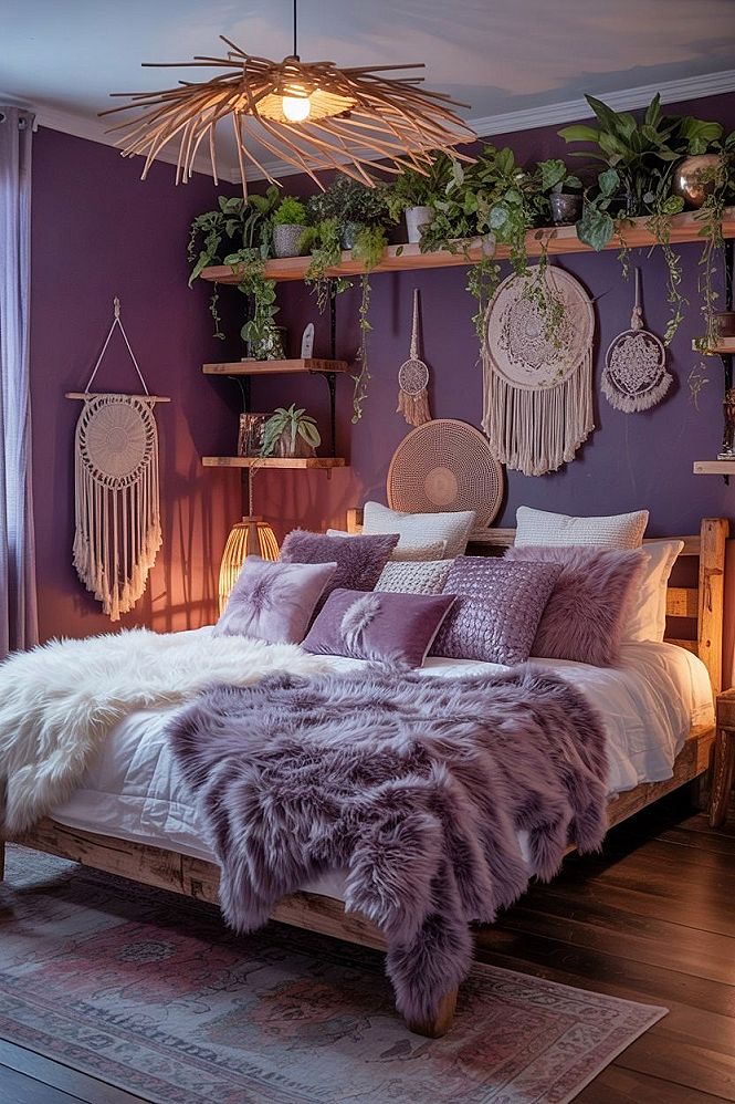 Dreamy Purple Boho Bedroom: A Cozy Retreat Room Makeover