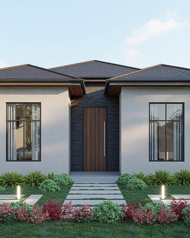 Chic Single-Story Home Facade Ideas for 2024