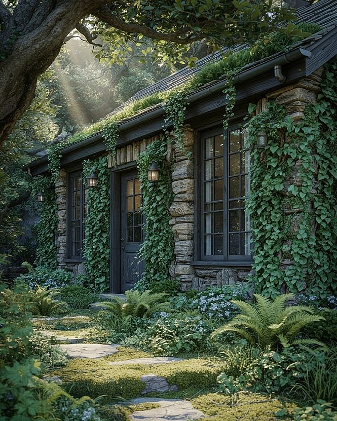 Enchanted Stone Cottage: Dreamy Residential Architecture & Garden Design