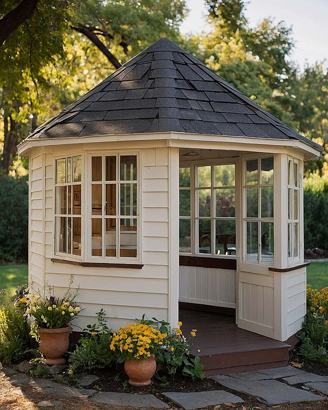 Sunlit Garden Hideaway with Terracotta Pots