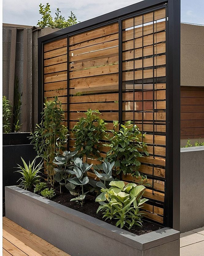 Combining Metal Frames With Wood Panels for Yard Fences