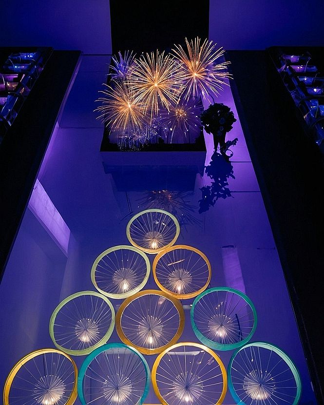 Hanging Bicycle Wheel Ceiling Displays