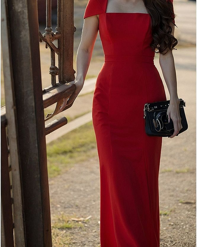 Styling a Structured Red Maxi Dress for Special Events