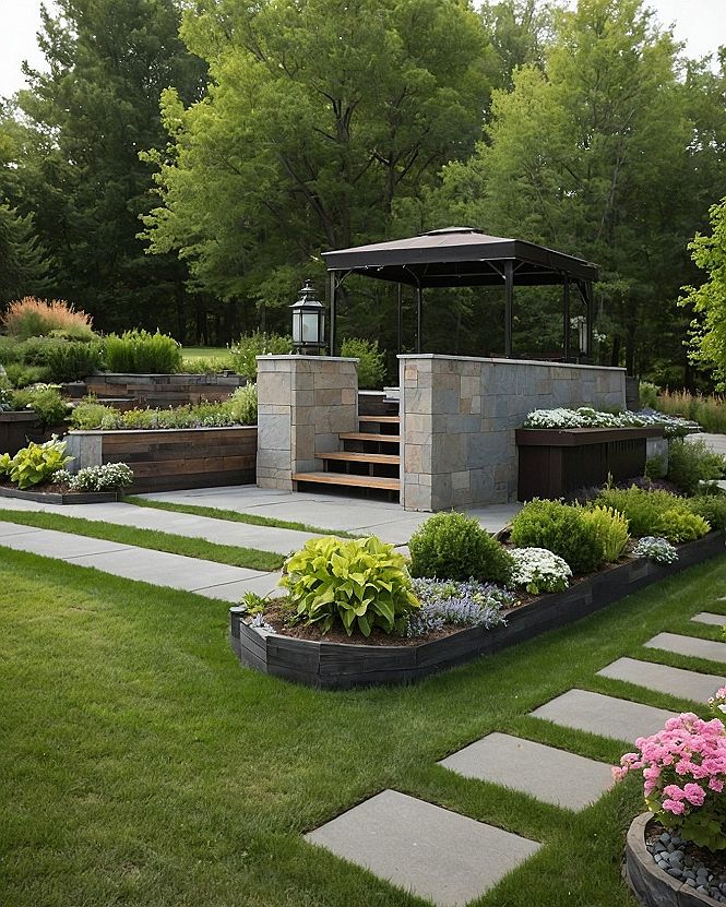 Framing Garden Pathways With White Hydrangeas