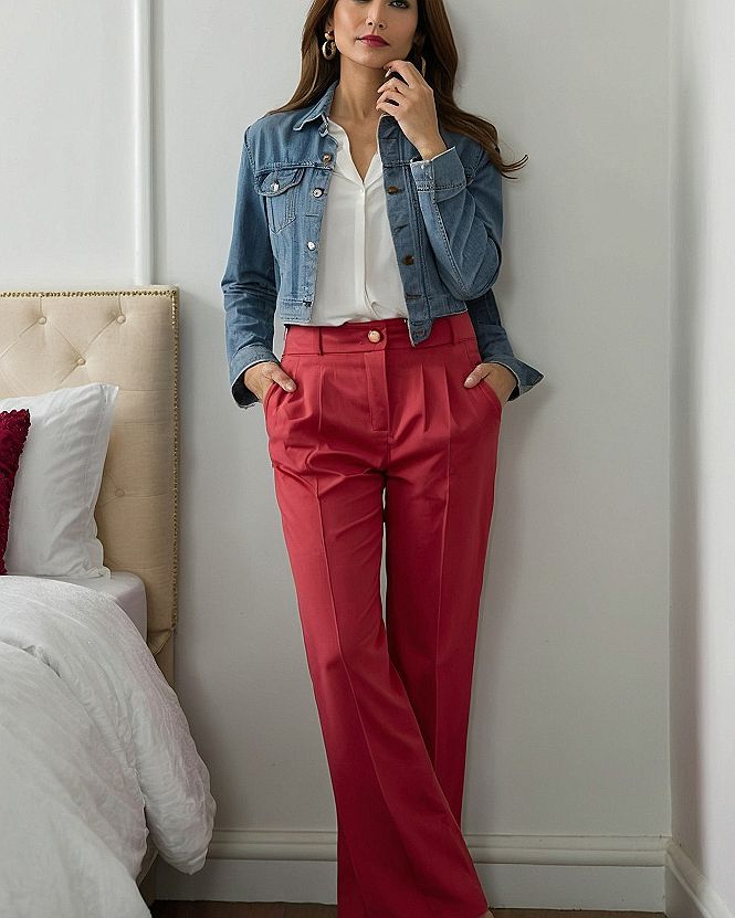 Pairing Mauve Pants With A Crisp White Shirt