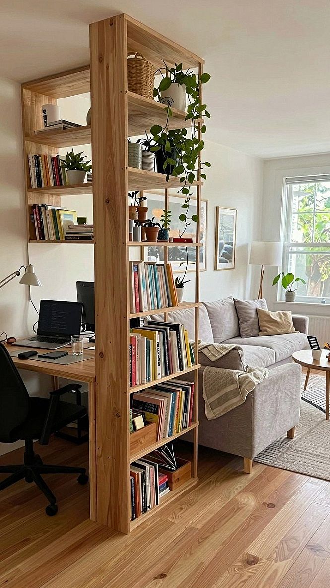 Using Open Shelving Room Dividers to Define Small Spaces