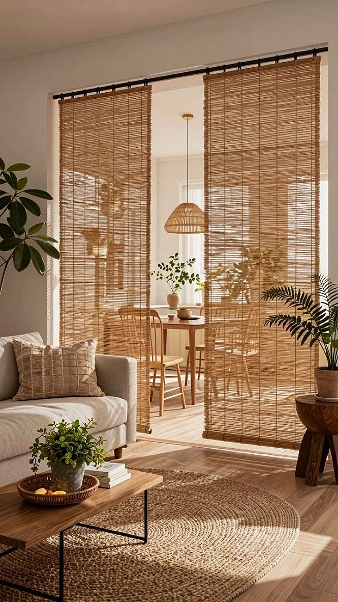 Using Bamboo Shades to Soften Light and Add Texture