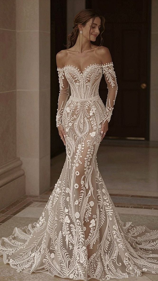 Why A Beaded Mermaid Wedding Gown Works For Evening Receptions