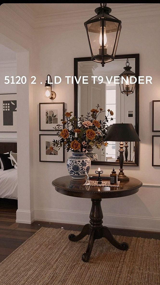 Adding a Round Wooden Pedestal Table for Classic Character