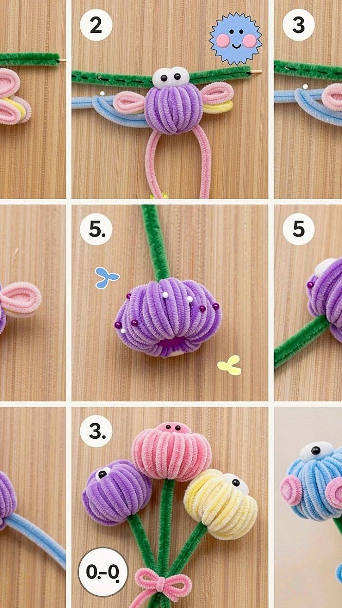 Crafting Cute Pipe Cleaner Flower Buds With Kids