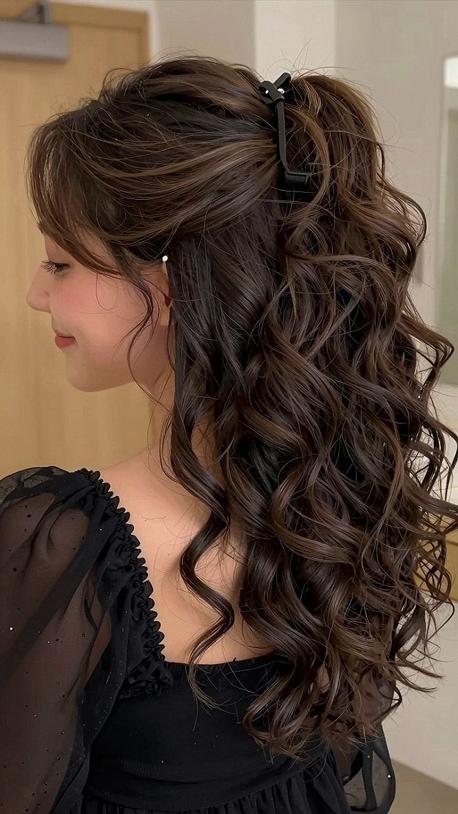 Half Up High Ponytail With Soft Waves