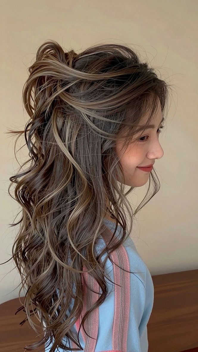 Messy Half Up Blonde Crown Braid for Homecoming