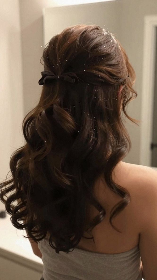 Adding a Ribbon Bow to Formal Half Up Twist Styles
