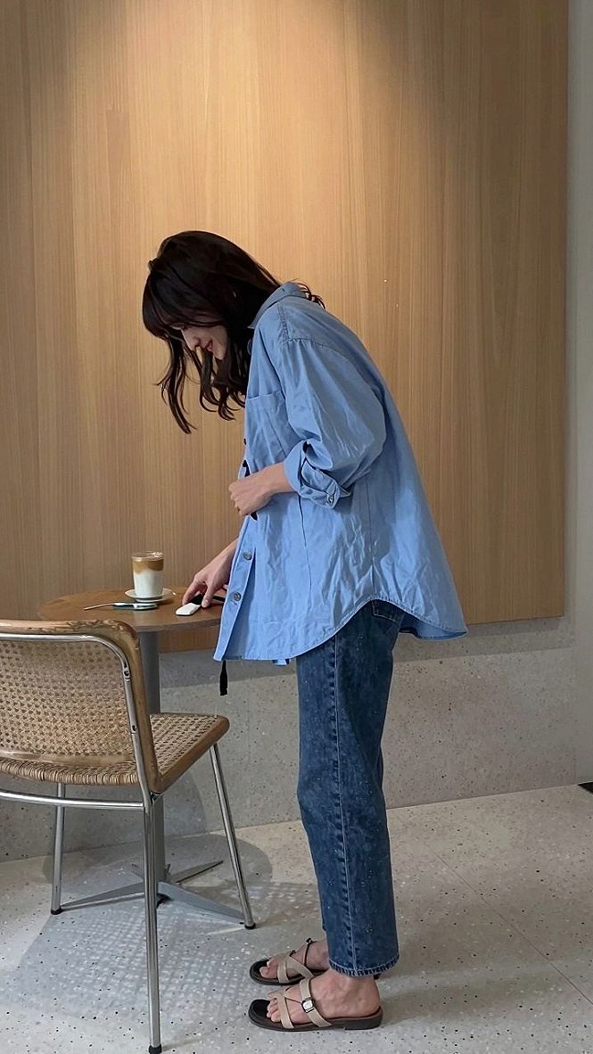 Pairing Strappy Clogs With Relaxed Button Downs