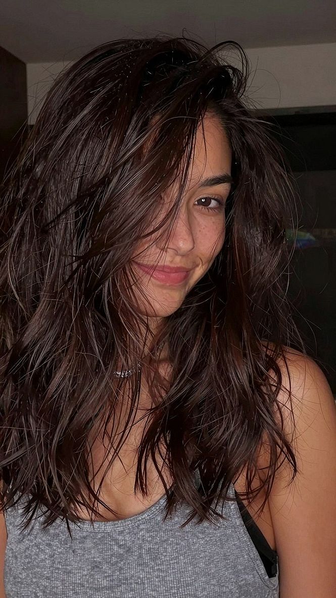 Why Chocolate Burgundy Hair Works on Messy Waves