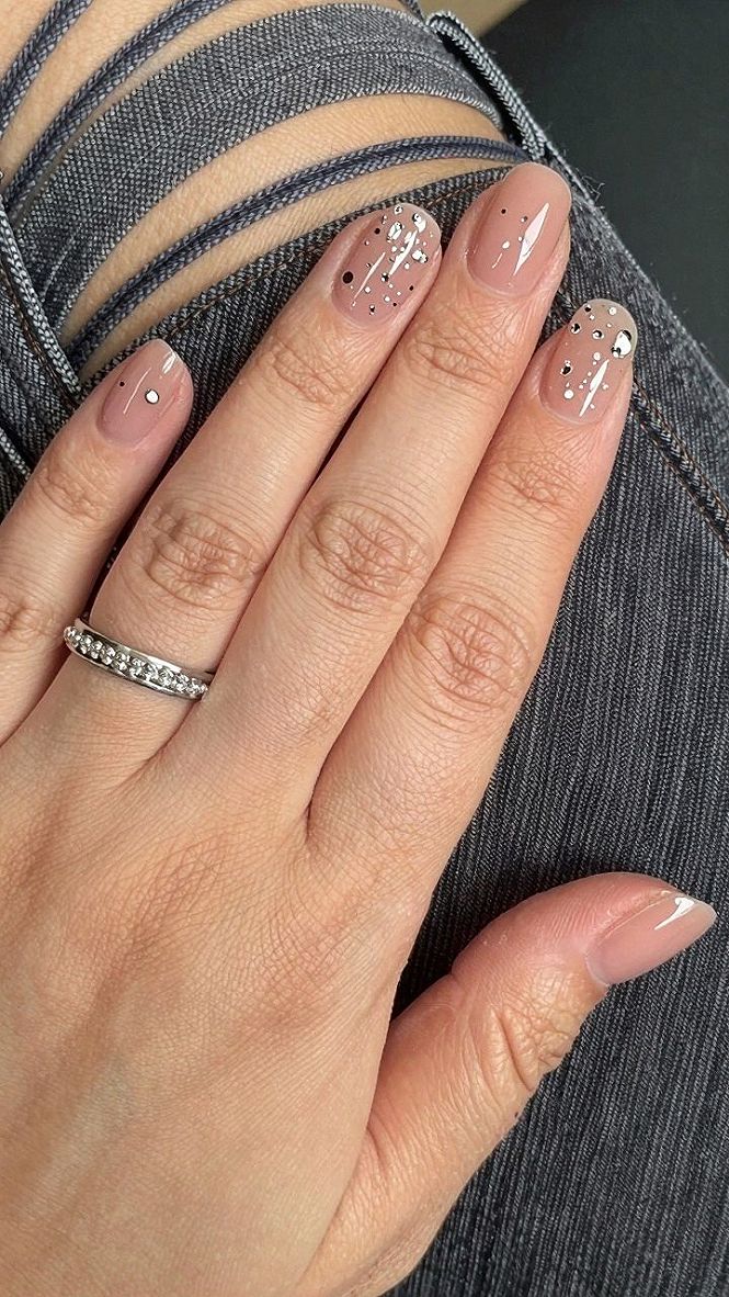 Adding Subtle Metallic Accents to Neutral Gel Manicures