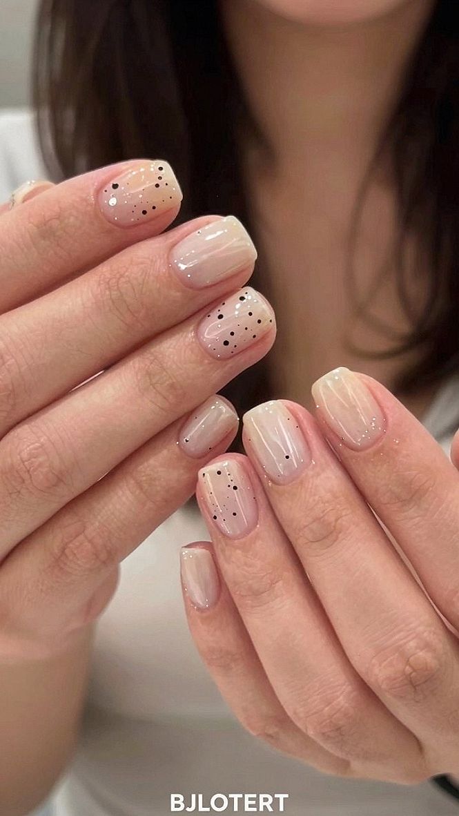 Adding Subtle Speckles to Autumn Brown Nails