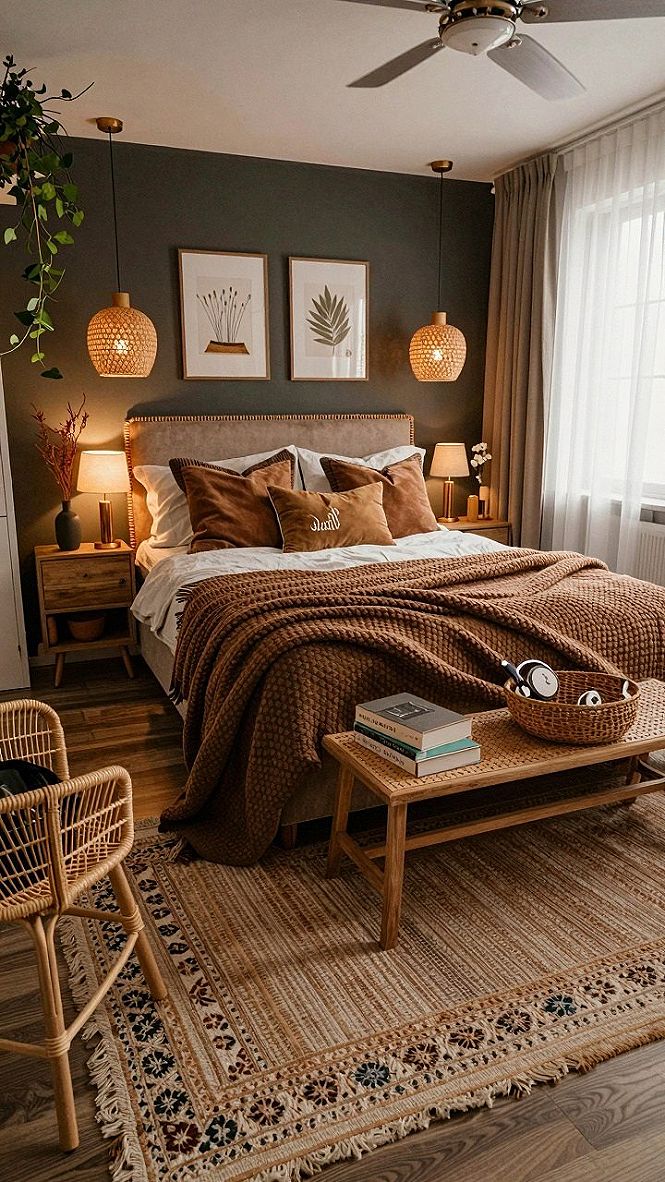 Adding Warm Woven Textures to Balance Moody Walls