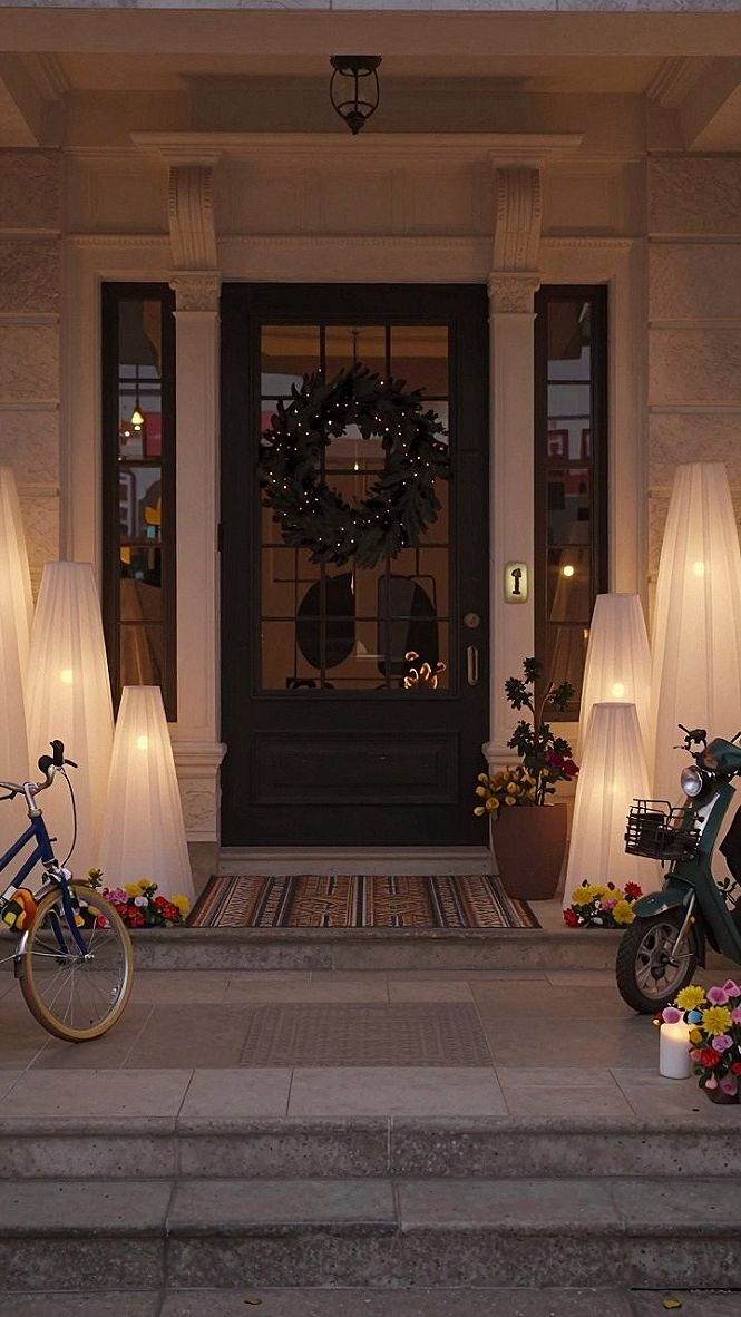 Adding Glowing Fabric Cone Displays to Your Entryway