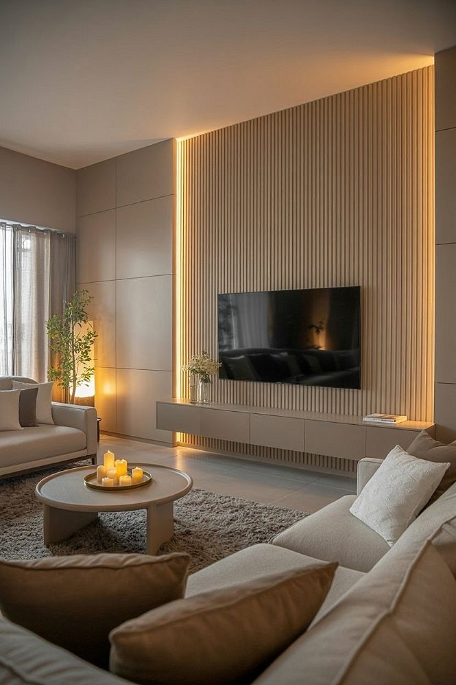 Modern Apartment Living: Minimalist Elegance & Ambient Lighting
