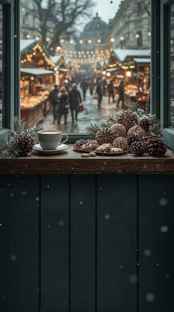 Cozy Winter & Christmas Scene Phone Wallpapers