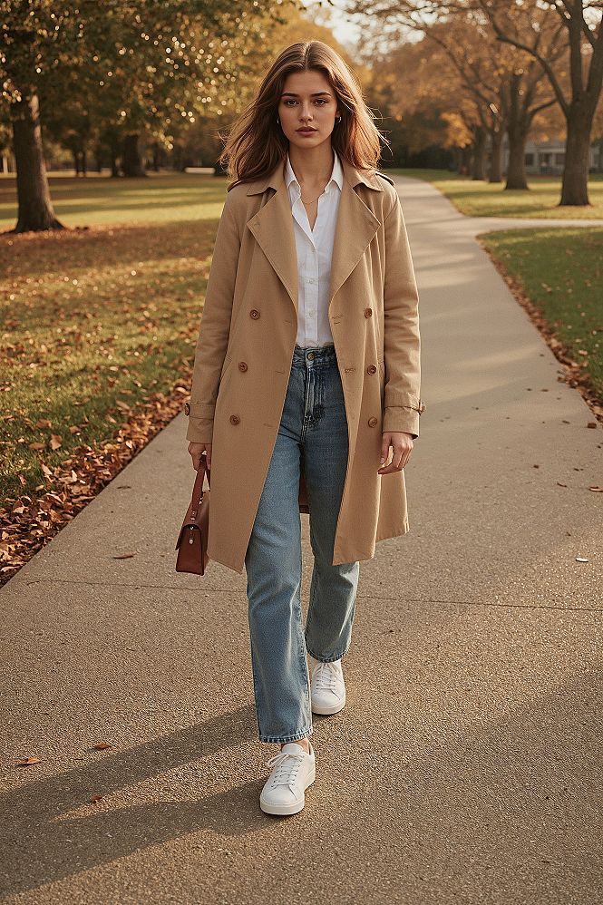 Master Everyday Spring Outfits: Classic Beige Trench Style