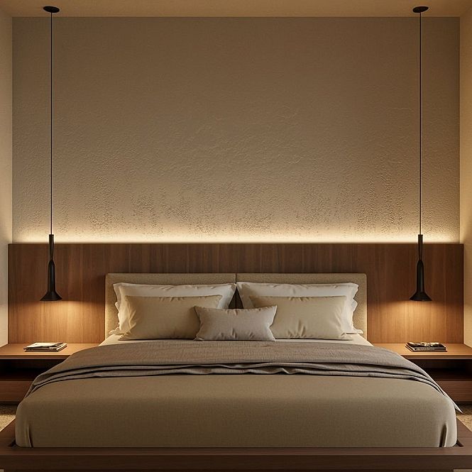 Minimalist Bedroom Ideas: Calm & Aesthetic Room Interior Design with Feature Lighting