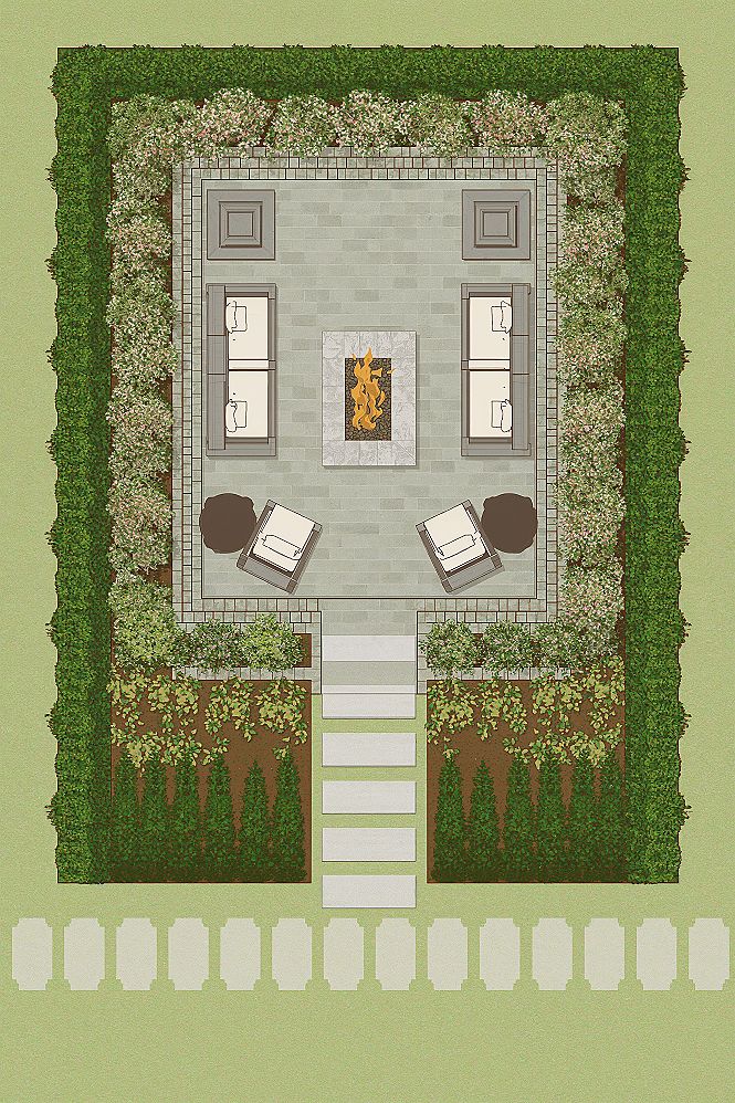 Garden Layout Blueprint: Your Private Oasis with a Firepit