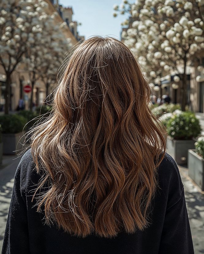 Butterfly Layers on Long Brown Hair: A Chic Choice for Girls
