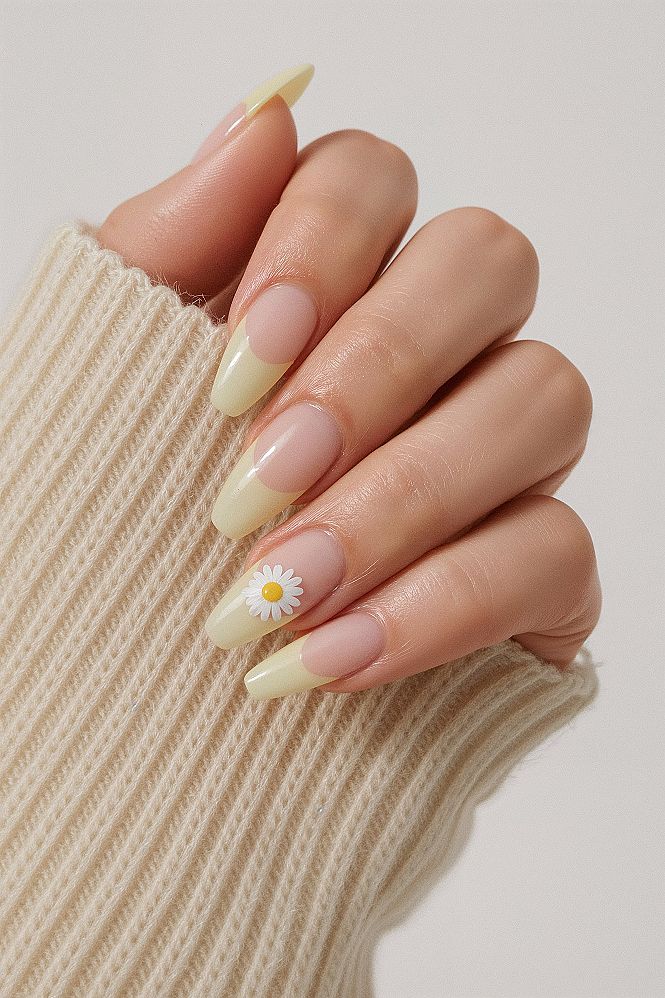 Bright Yellow Almond Nails: Trendy Summer Designs 2024