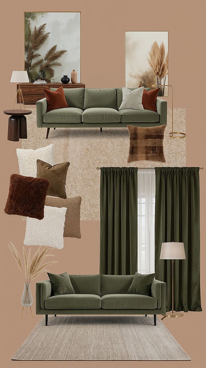 Sage Green Autumn Living Room: Minimalist Design Ideas