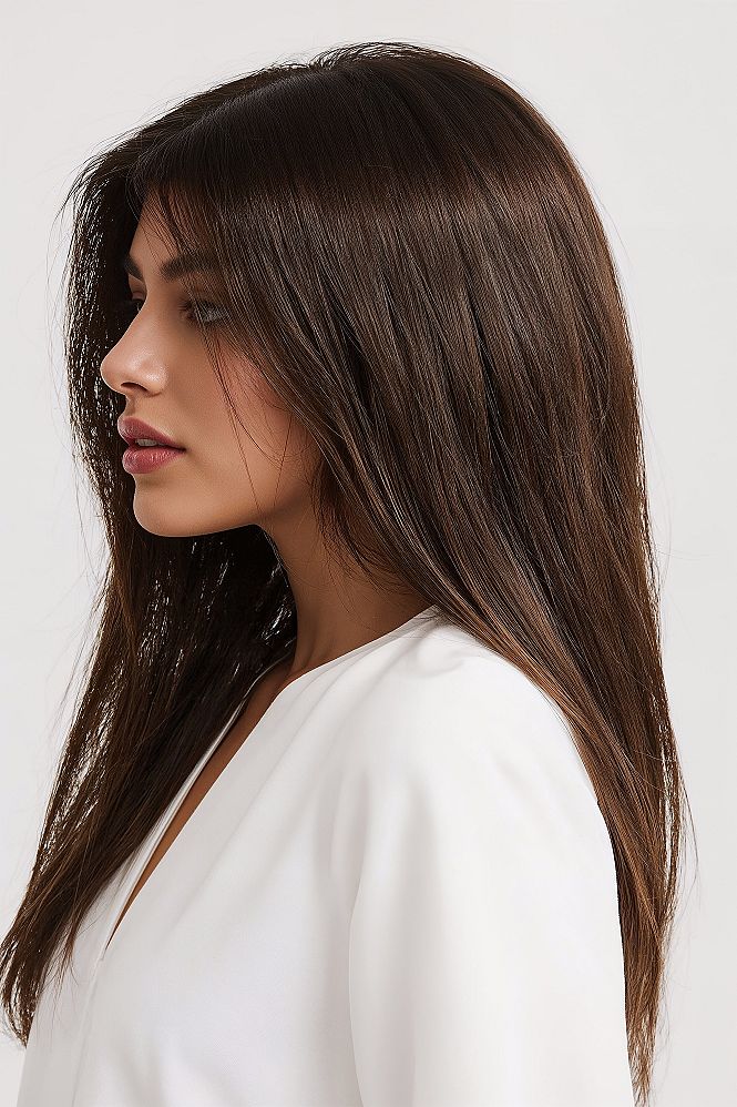 Effortless Long Layers with Face-Framing Bangs: Your Next Look