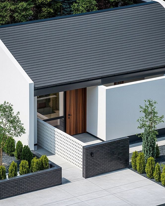 Minimalist Home Design: Small Lot Facade House with Modern Wood