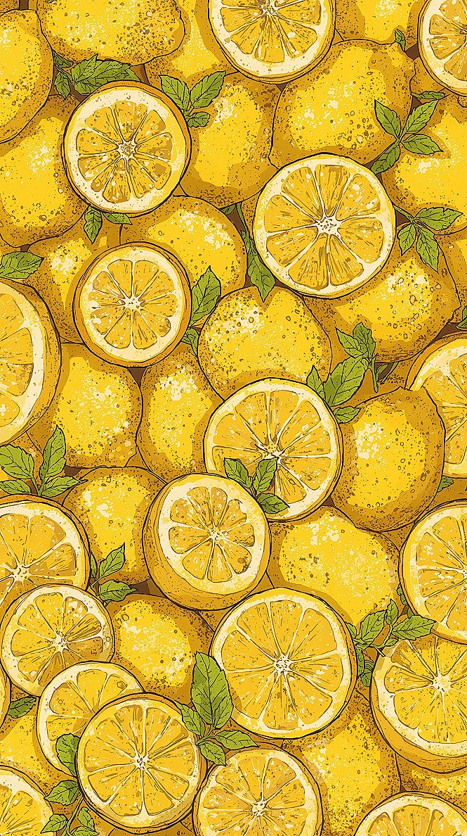 Zesty Lemon Designs: Vibrant & Pretty Food Aesthetic Wallpapers